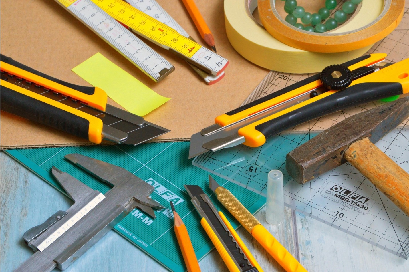 an assortment of tools on a table